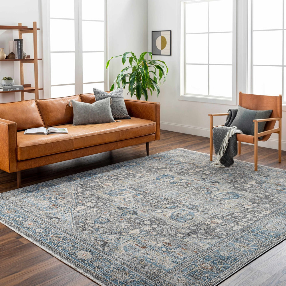 Alina Traditional Style Beige And Blue Area Rug - The Rug Decor