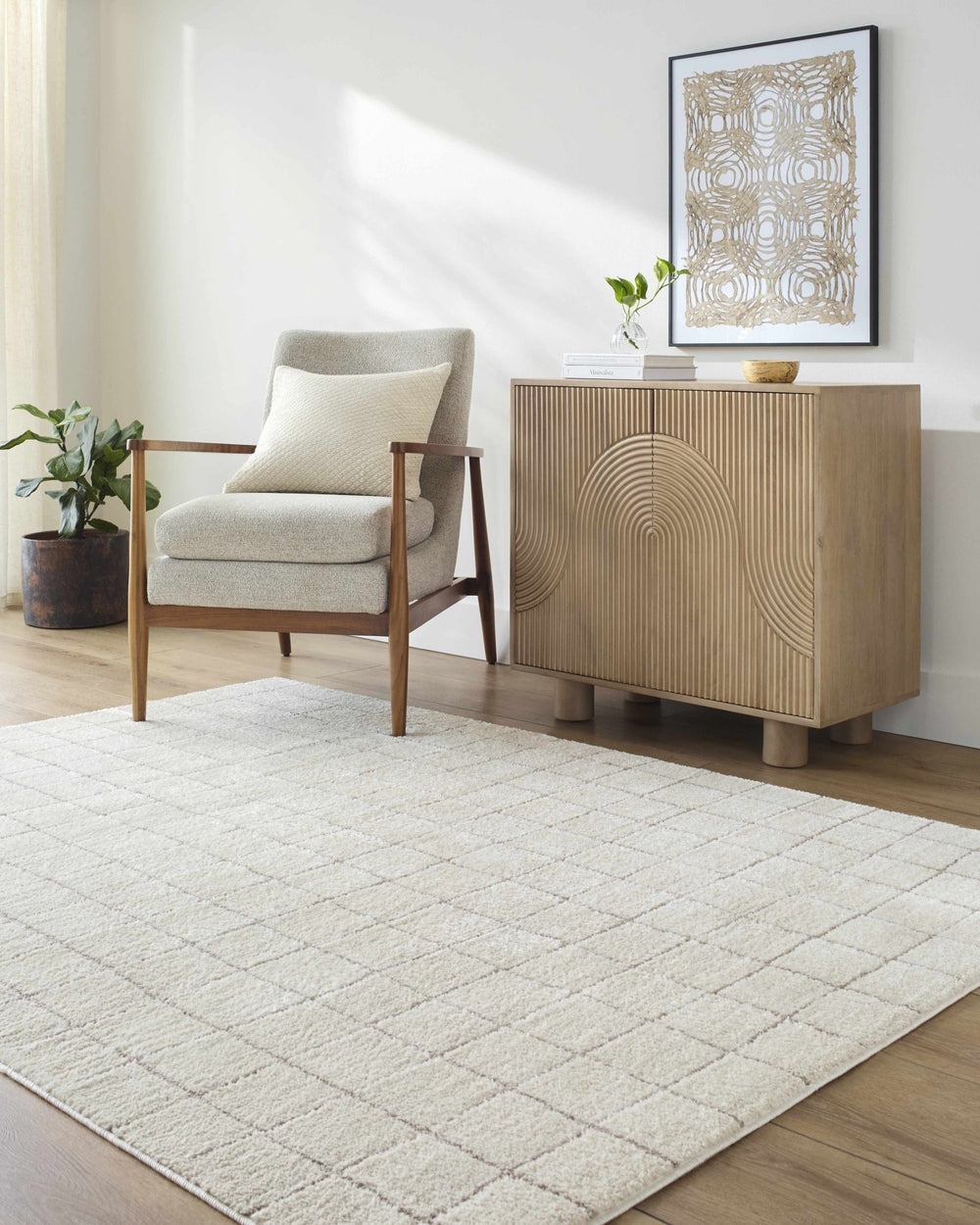Alison Beige Modern Style Area Rug - The Rug Decor