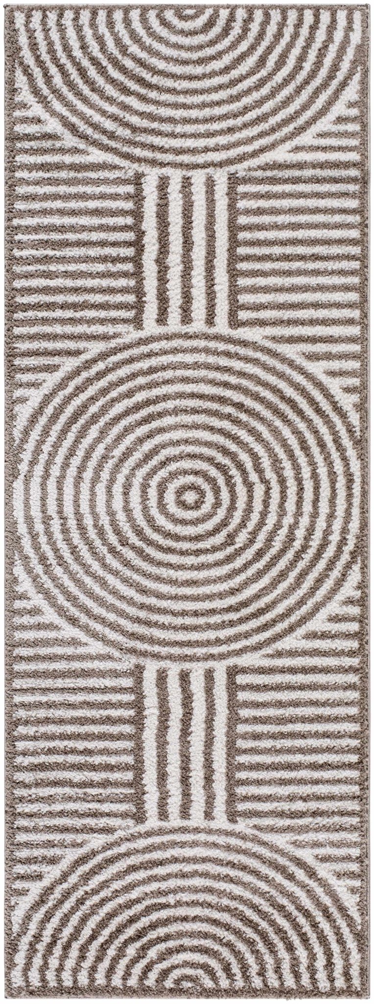 Allard Brown And Beige Contemporary Design Washable Rug - The Rug Decor