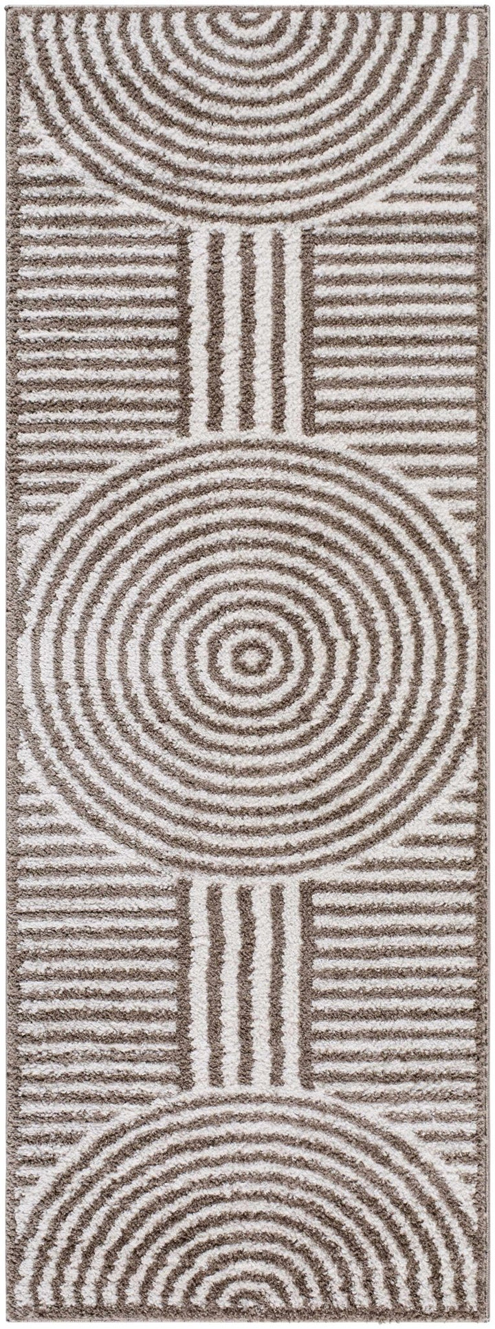 Allard Brown And Beige Contemporary Design Washable Rug - The Rug Decor