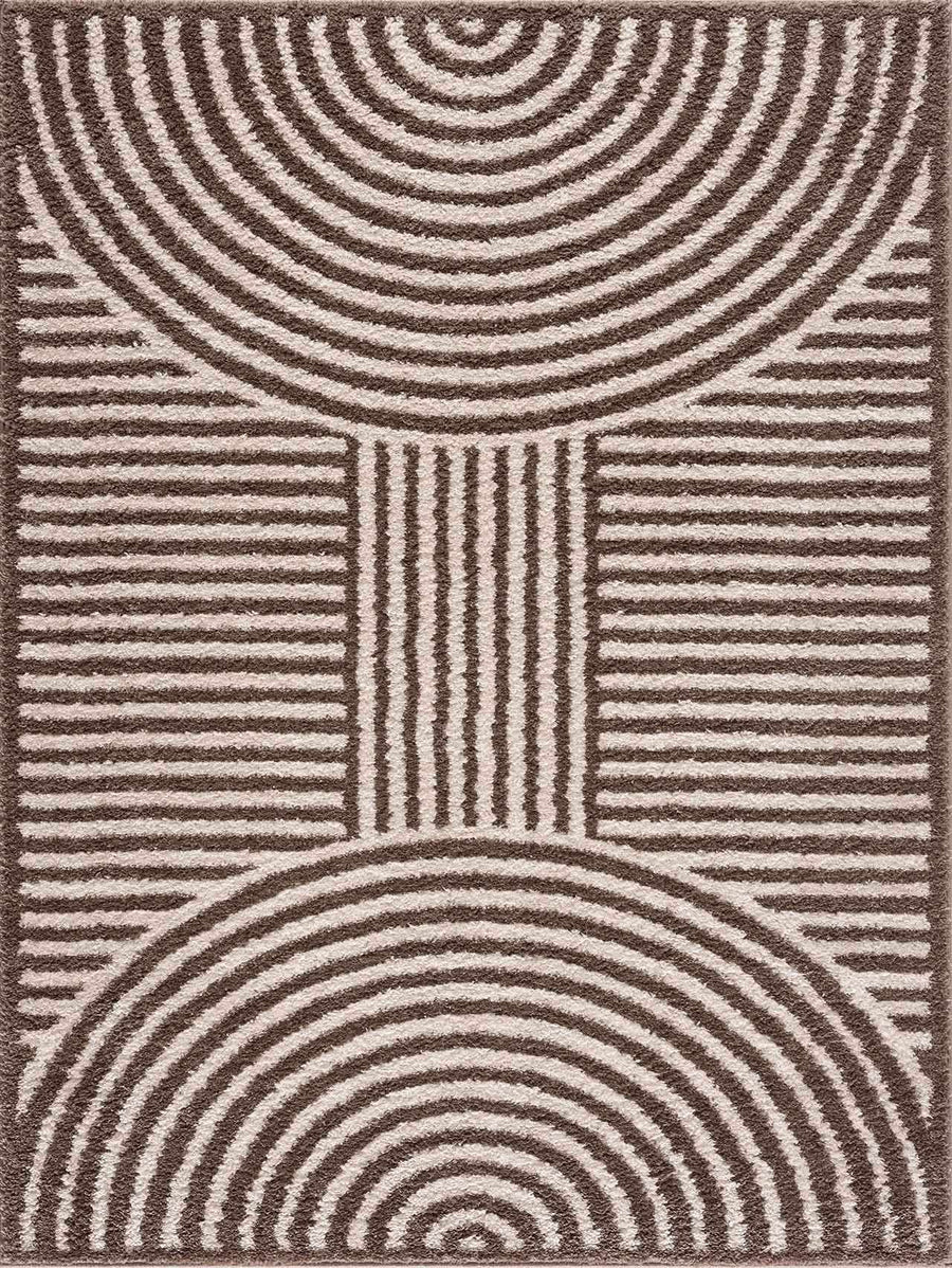 Allard Brown And Beige Contemporary Design Washable Rug - The Rug Decor