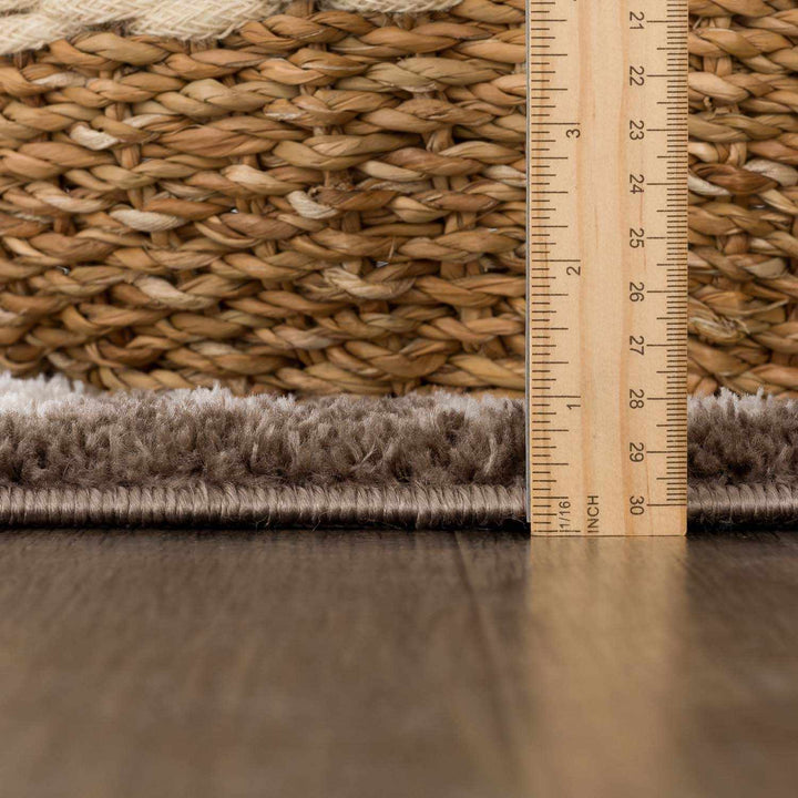 Allard Brown And Beige Contemporary Design Washable Rug - The Rug Decor
