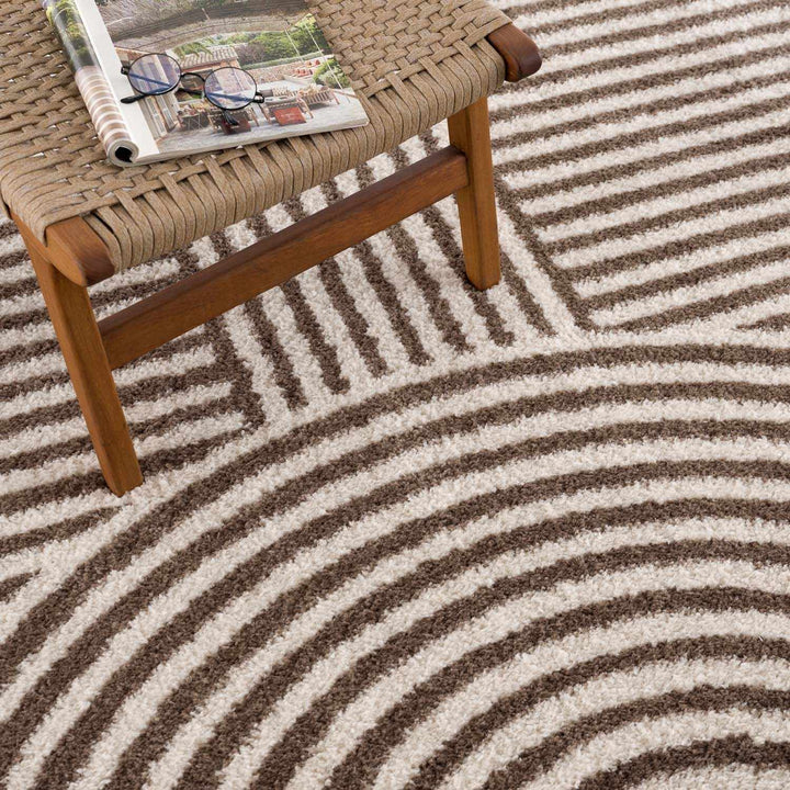 Allard Brown And Beige Contemporary Design Washable Rug - The Rug Decor