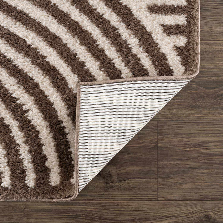 Allard Brown And Beige Contemporary Design Washable Rug - The Rug Decor