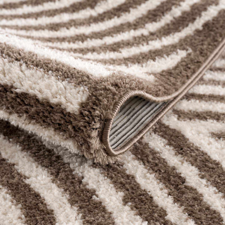 Allard Brown And Beige Contemporary Design Washable Rug - The Rug Decor