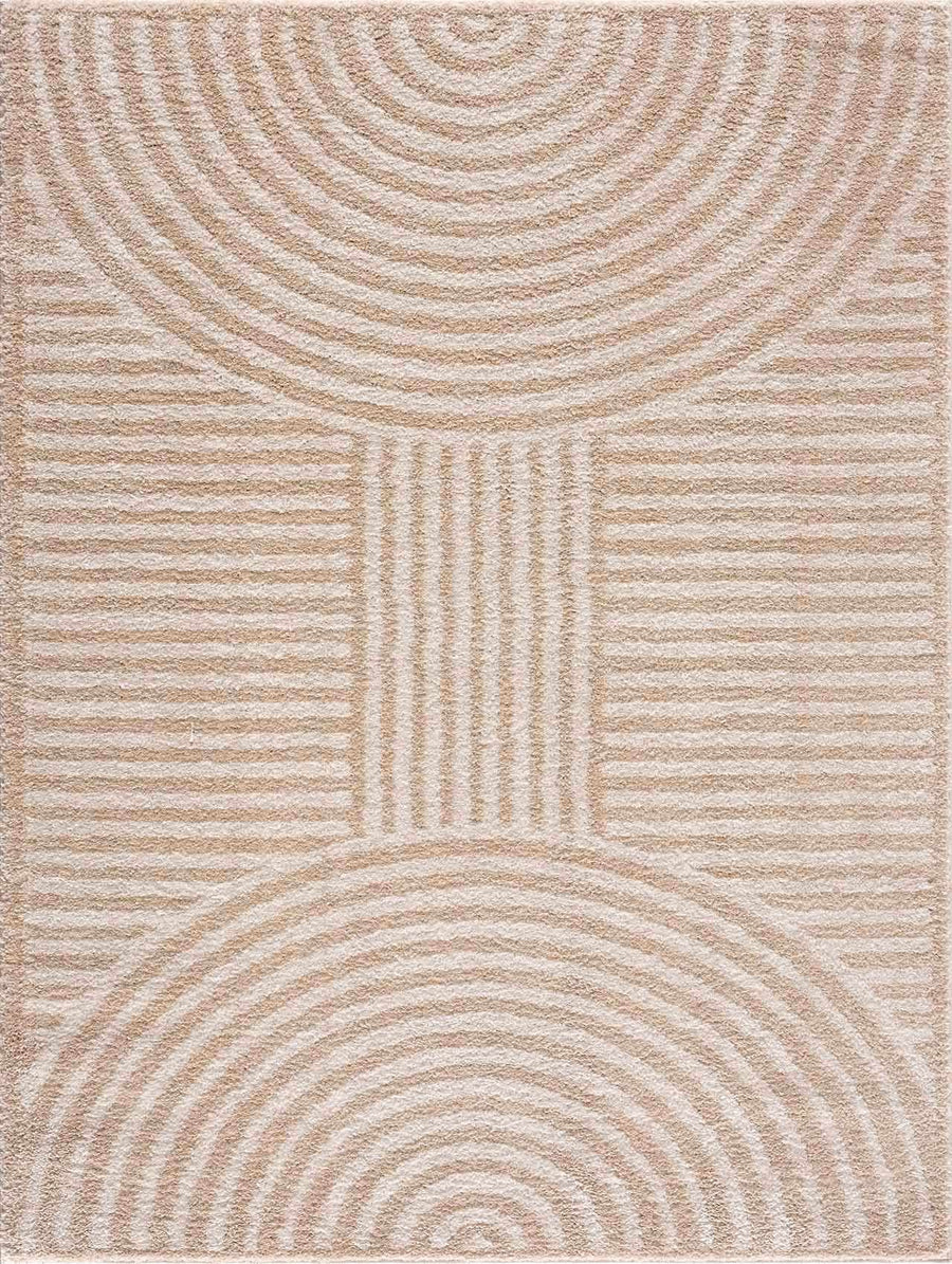 Allard Contemporary Geometrical Beige And Ivory Rug - The Rug Decor