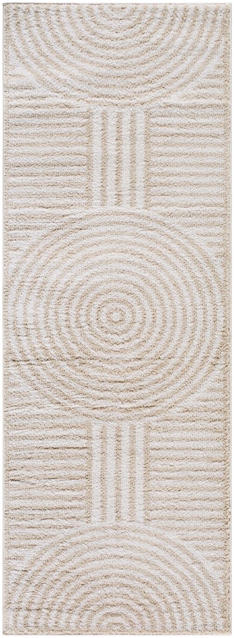 Allard Contemporary Geometrical Beige And Ivory Rug - The Rug Decor