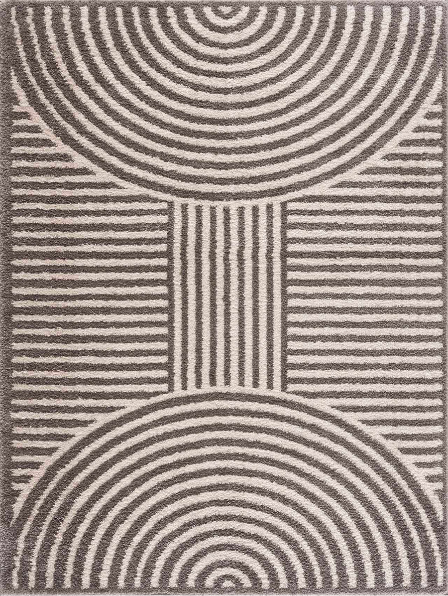 Allard Contemporary Style Beige And Brown Washable Area Rug - The Rug Decor