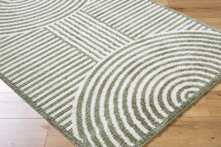 Allard Olive And Beige Contemporary Design Washable Rug - The Rug Decor