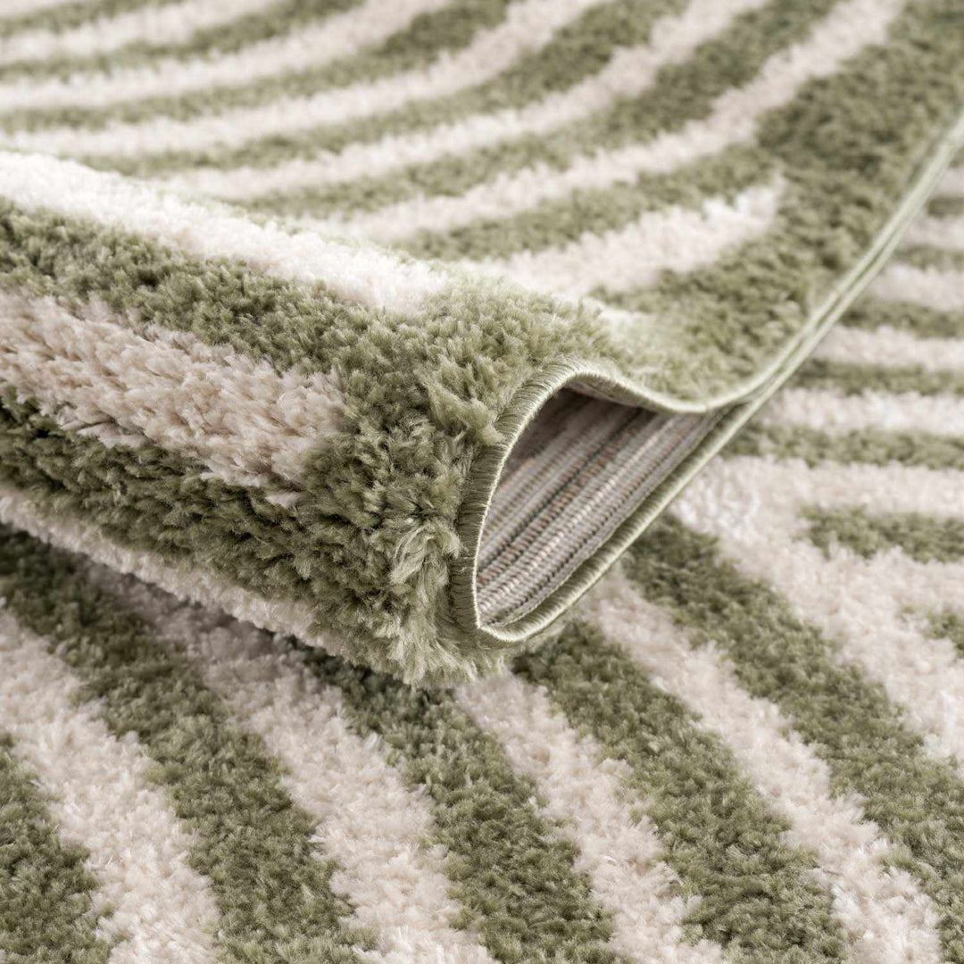 Allard Olive And Beige Contemporary Design Washable Rug - The Rug Decor
