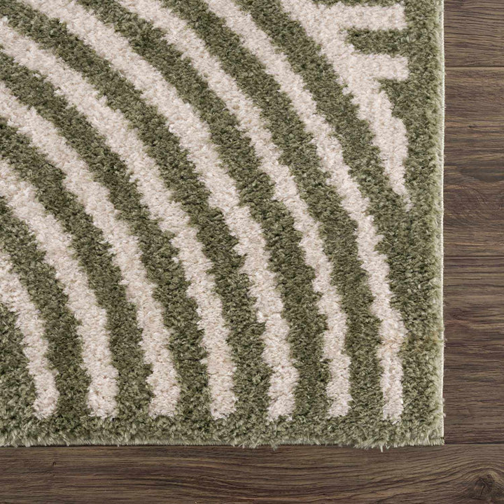Allard Olive And Beige Contemporary Design Washable Rug - The Rug Decor