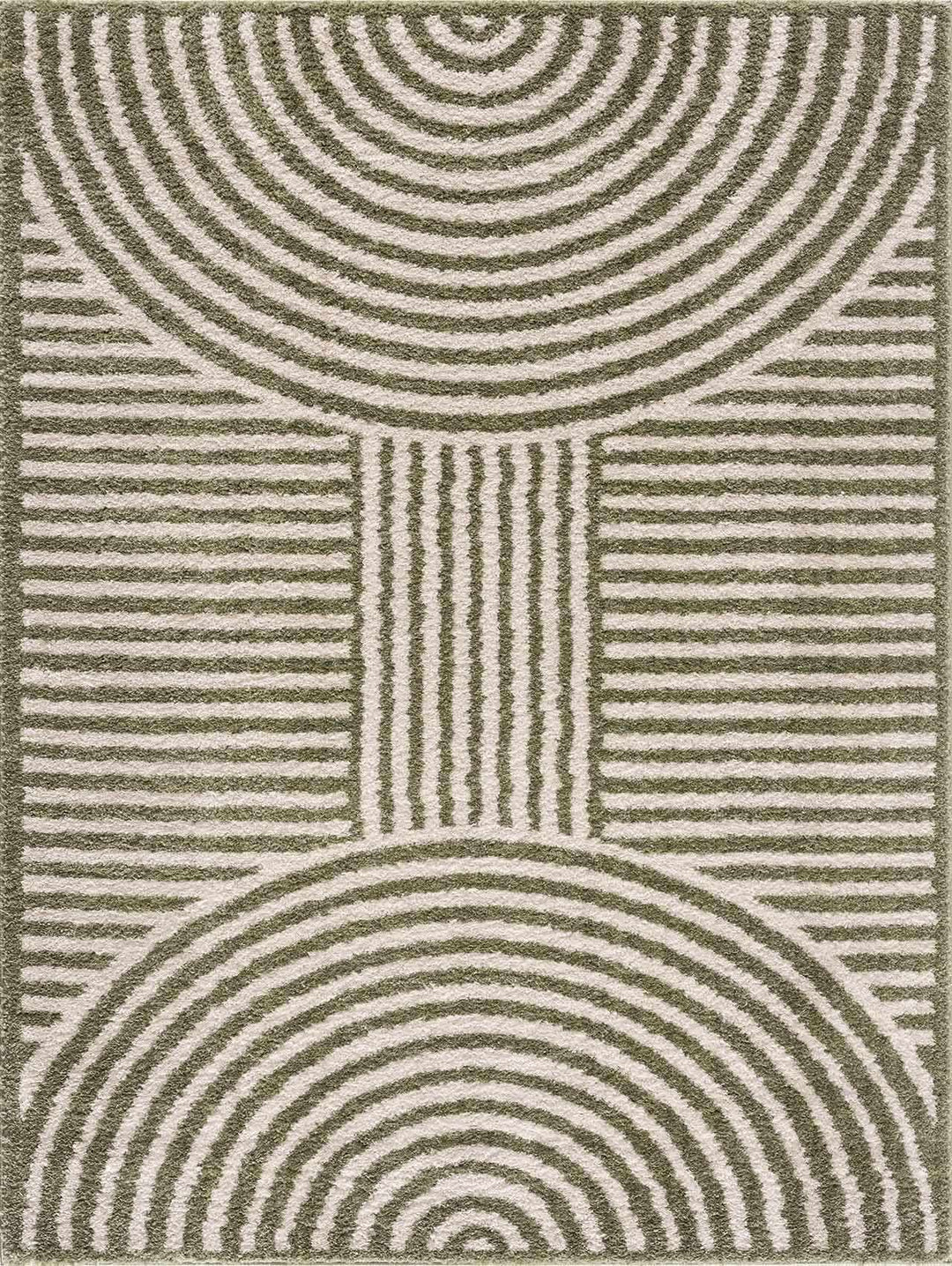 Allard Olive And Beige Contemporary Design Washable Rug - The Rug Decor