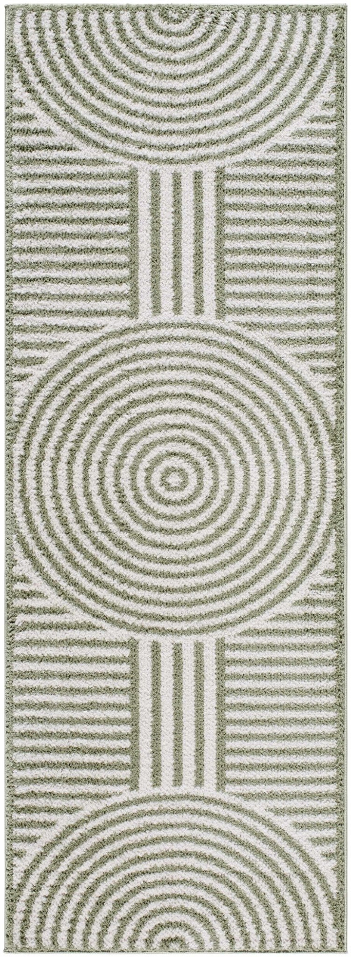Allard Olive And Beige Contemporary Design Washable Rug - The Rug Decor