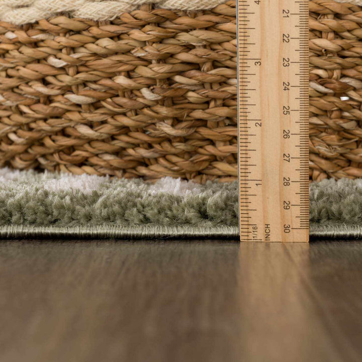 Allard Olive And Beige Contemporary Design Washable Rug - The Rug Decor