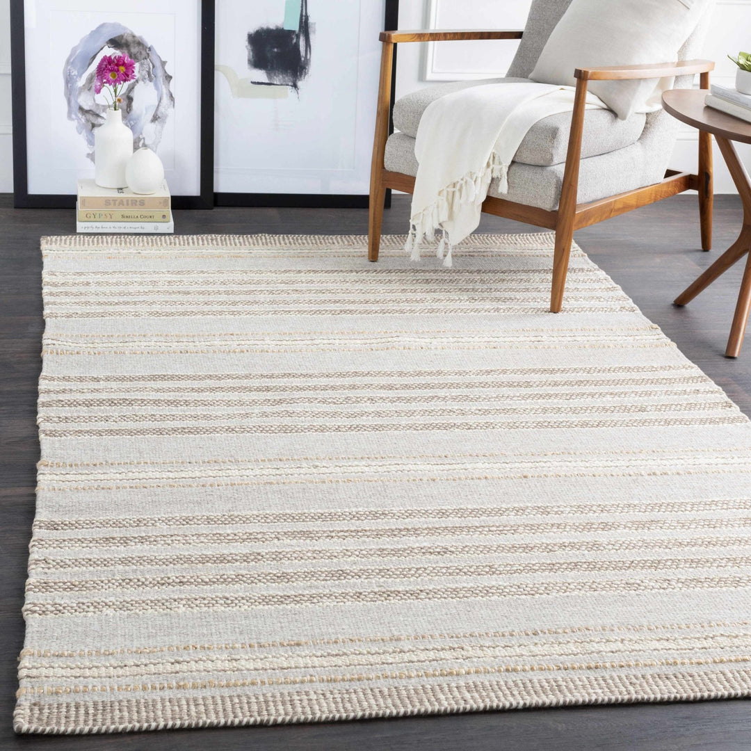 Allendorf Modern Style Gray And Beige Hand Woven Wool Area Rug - The Rug Decor