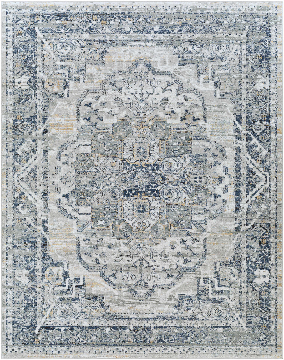 Allerton Traditional Style Gray And Blue Area Rug