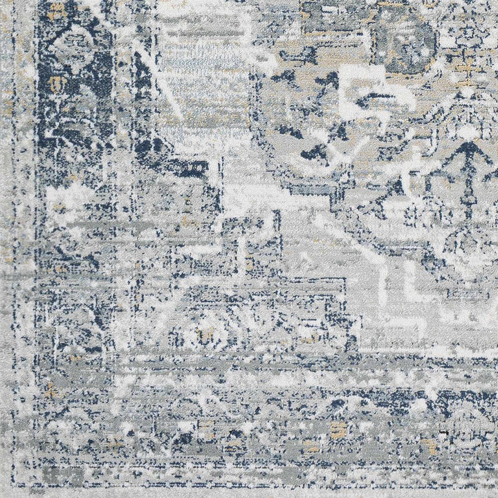 Allerton Traditional Style Gray And Blue Area Rug