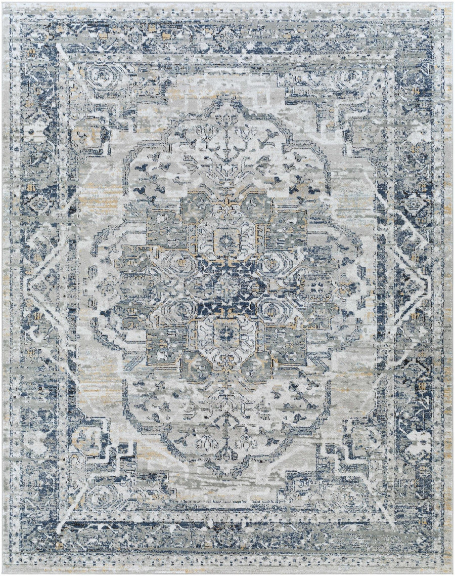 Allerton Traditional Style Gray And Blue Area Rug - The Rug Decor