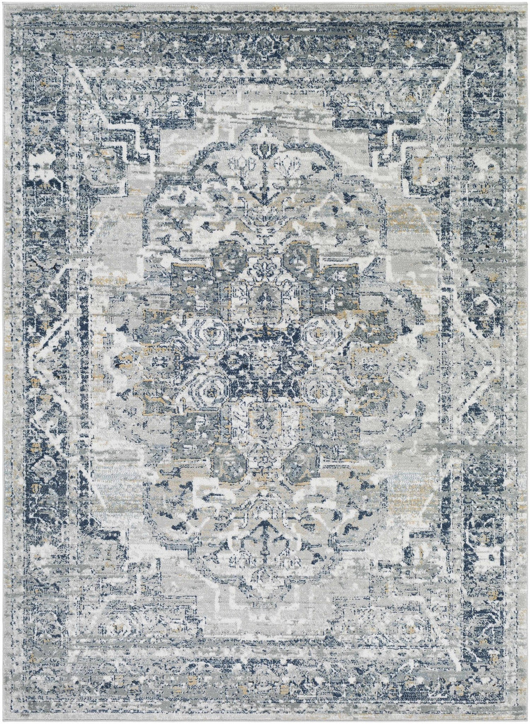 Allerton Traditional Style Gray And Blue Area Rug - The Rug Decor