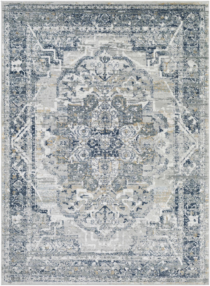 Allerton Traditional Style Gray And Blue Area Rug - The Rug Decor