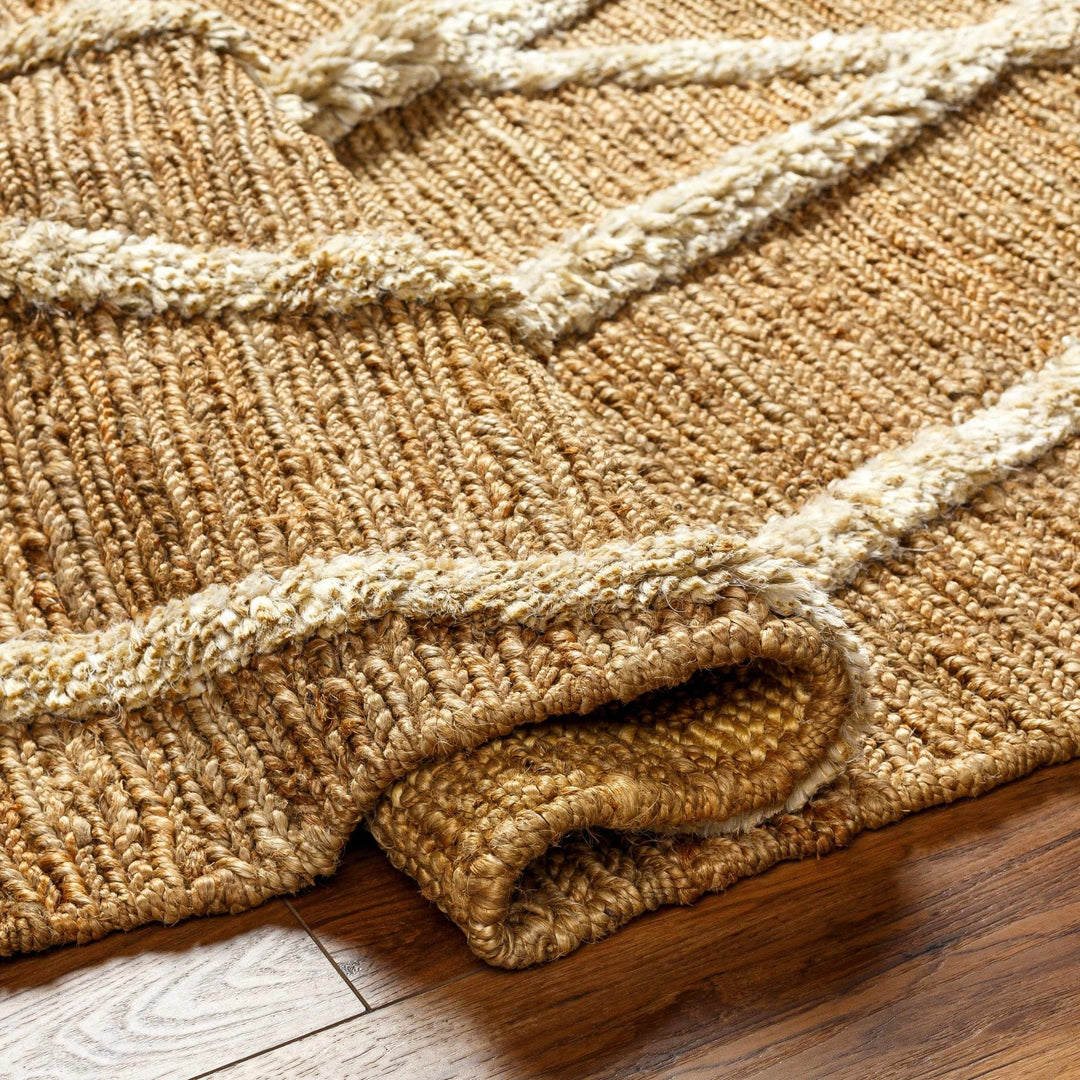 Allie Modern Geometrical Brown And Beige Jute Rug - The Rug Decor