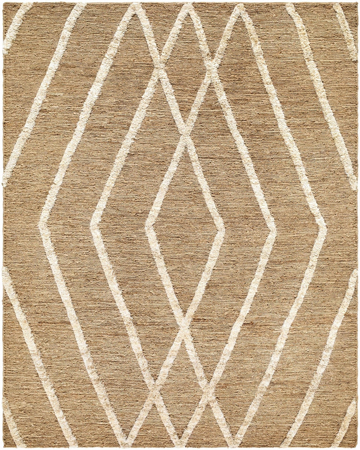 Allie Modern Geometrical Brown And Beige Jute Rug - The Rug Decor