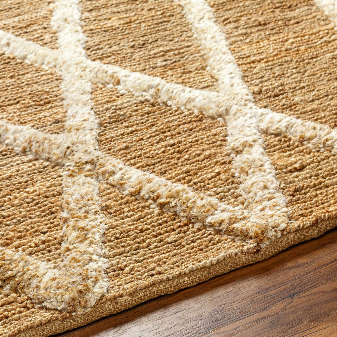 Allie Modern Geometrical Brown And Beige Jute Rug - The Rug Decor