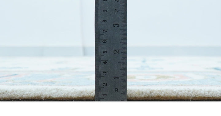 Allure Custom Made Ivory And Blue Traditional Oushak Hand Tufted Wool Rug - The Rug Decor