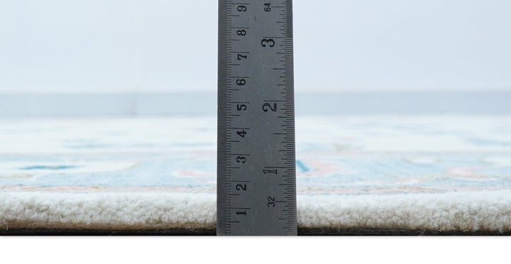 Allure Custom Made Ivory And Blue Traditional Oushak Hand Tufted Wool Rug - The Rug Decor