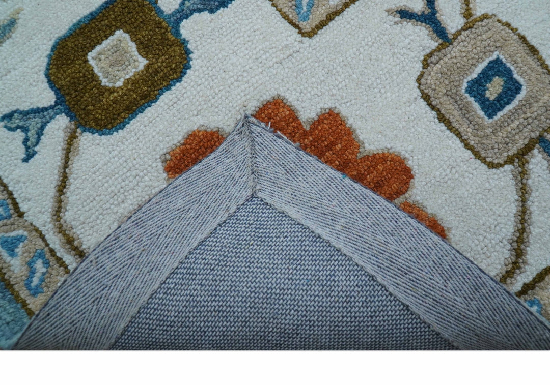 Allure Custom Made Modern Oushak Blue And Ivory Hand Tufted Wool Rug - The Rug Decor