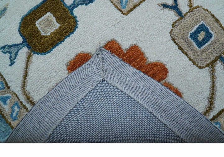 Allure Custom Made Modern Oushak Blue And Ivory Hand Tufted Wool Rug - The Rug Decor