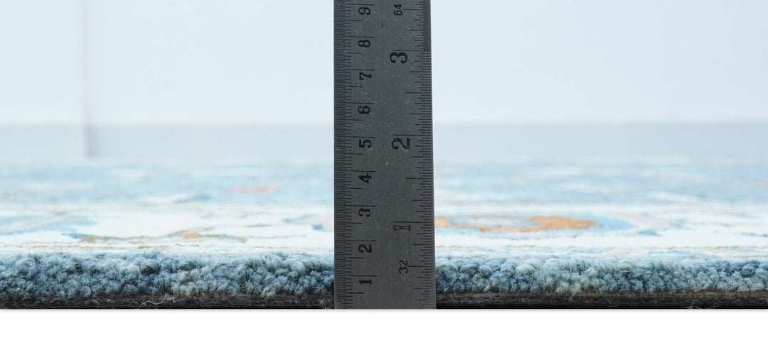 Allure Custom Made Modern Oushak Blue And Ivory Hand Tufted Wool Rug - The Rug Decor