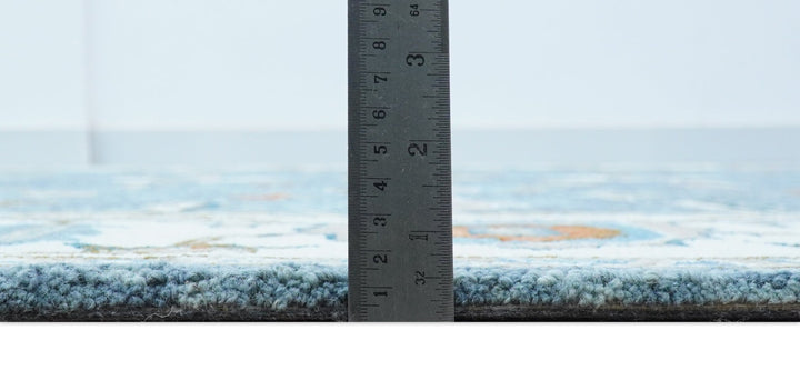 Allure Custom Made Modern Oushak Blue And Ivory Hand Tufted Wool Rug - The Rug Decor