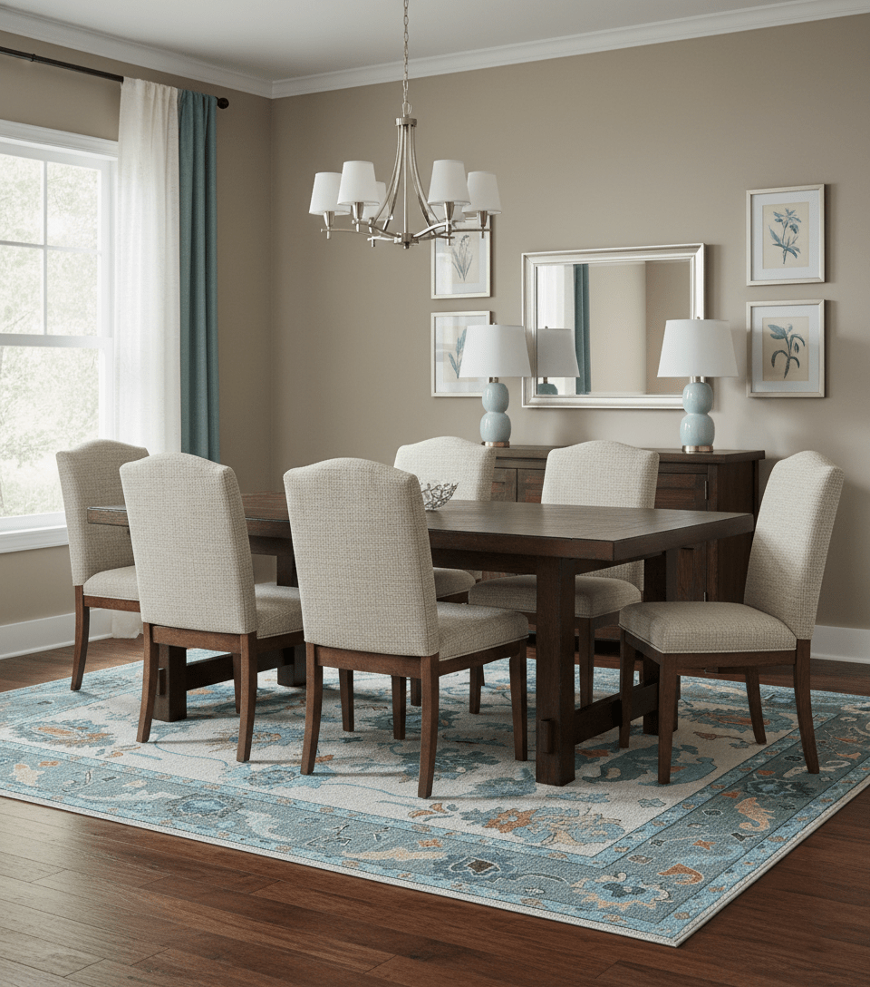 Allure Custom Made Traditional Oushak Beige And Blue Hand Tufted Wool Rug - The Rug Decor