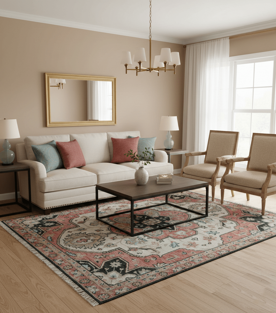 Allure Custom Made Turkish Design Beige Hand Knotted Wool Rug - The Rug Decor