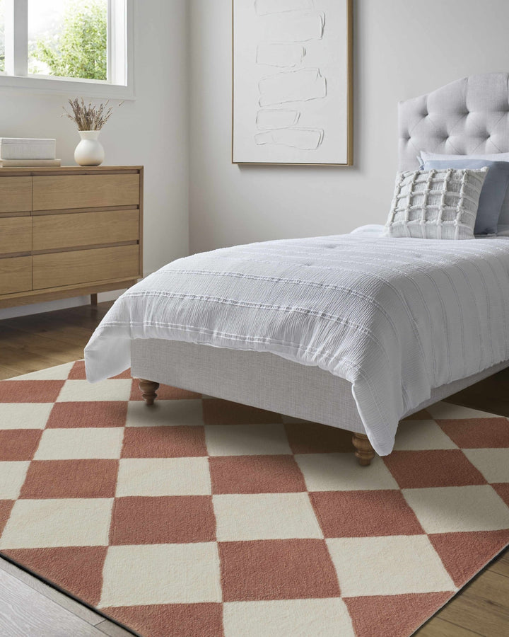 Almeda Modern Diamond Brown And Ivory Area Rug - The Rug Decor