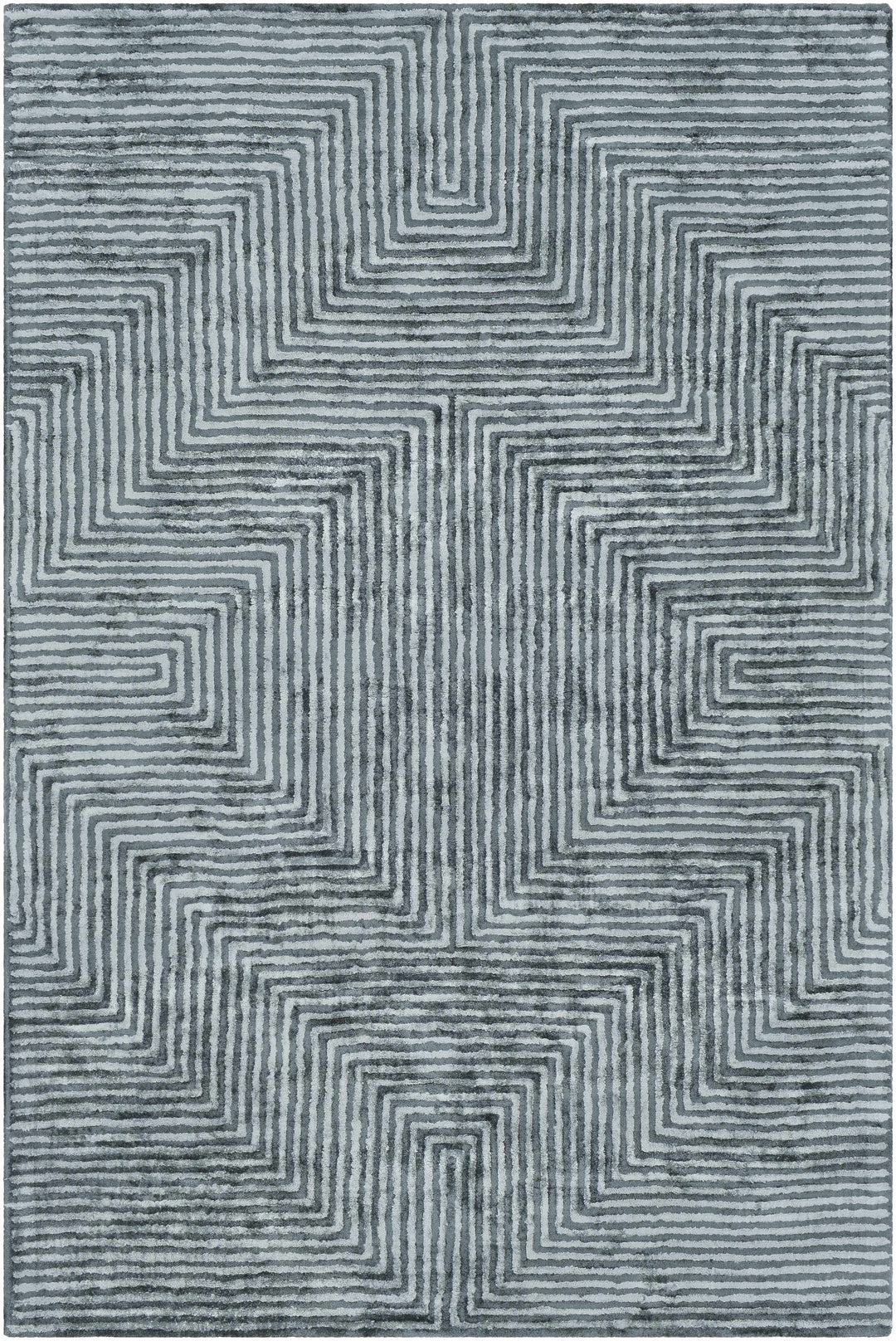Alna Modern Style Charcoal And Silver Hand Tufted Area Rug