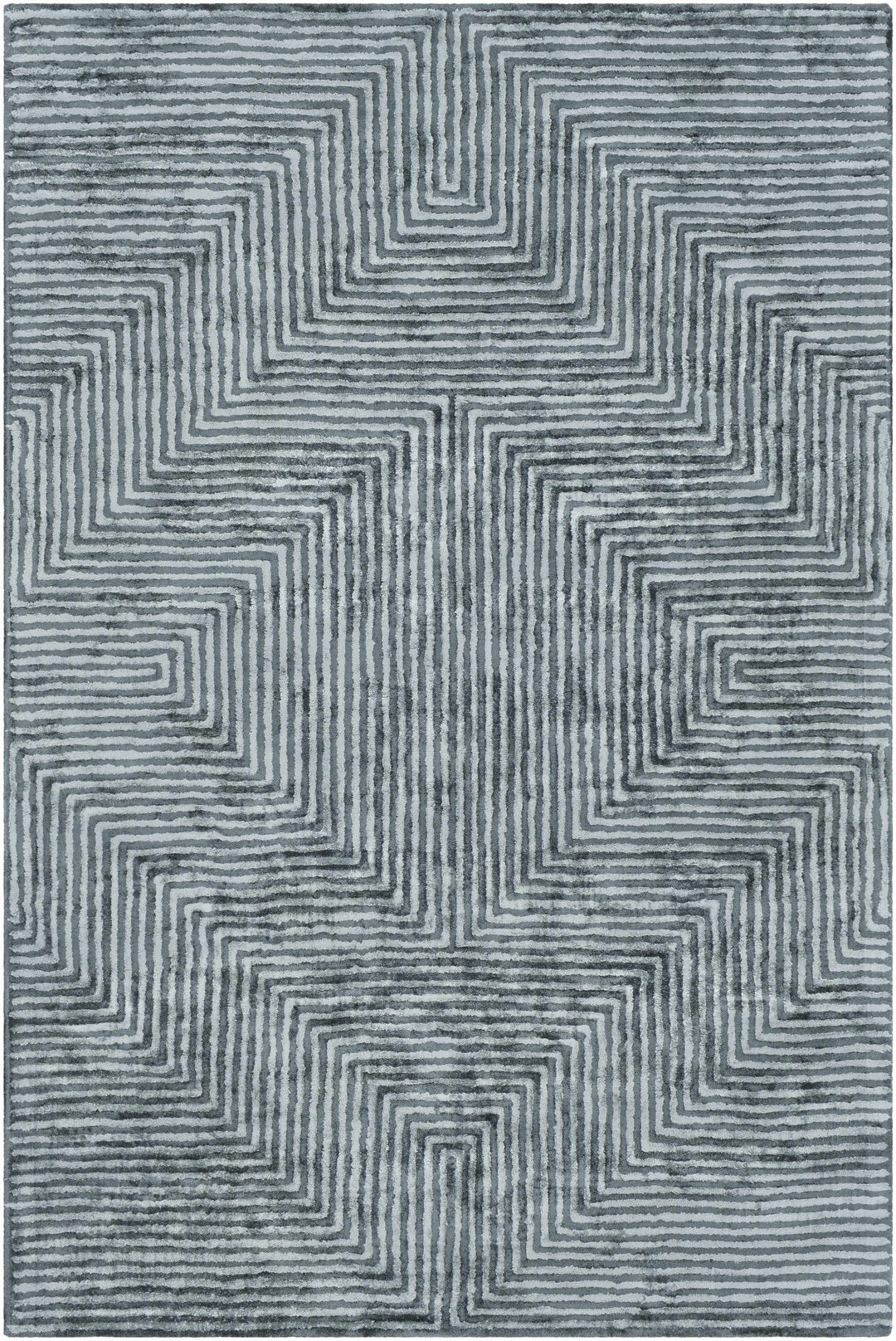 Alna Modern Style Charcoal And Silver Hand Tufted Area Rug - The Rug Decor