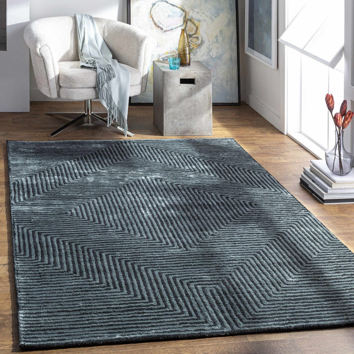 Alna Modern Style Charcoal And Silver Hand Tufted Area Rug - The Rug Decor