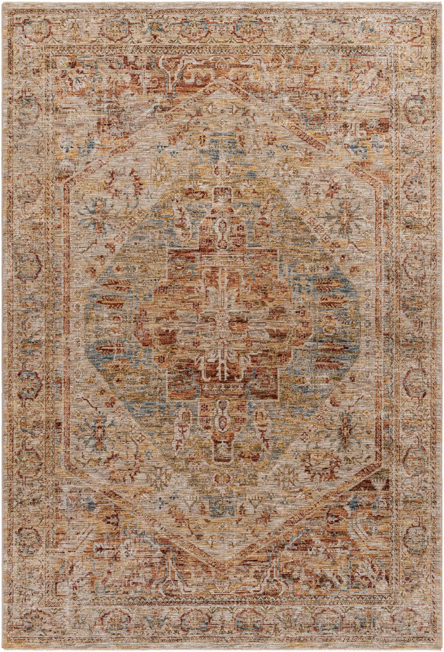 Alois Traditional Style Rust And Tan Area Rug - The Rug Decor