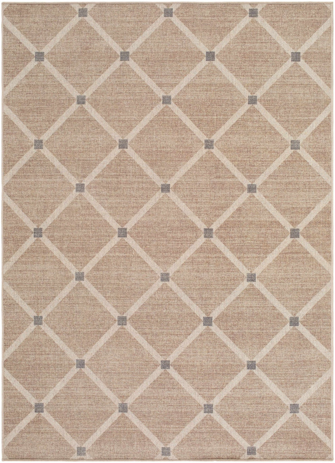Alpana Contemporary Geometrical Beige And Ivory Wool Rug - The Rug Decor