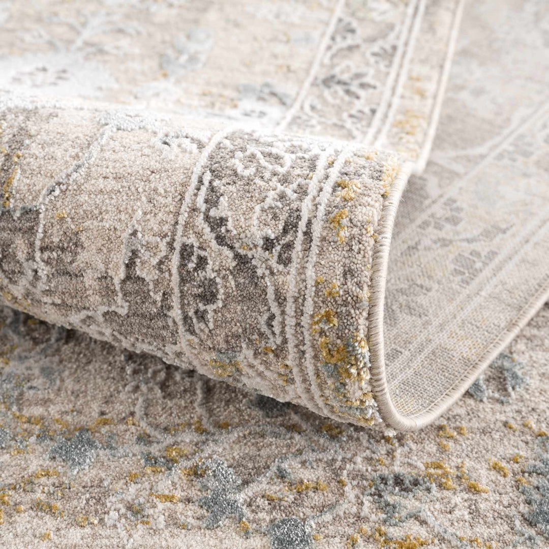 Alroy Traditional Floral Design Brown And Gray Area Rug - The Rug Decor