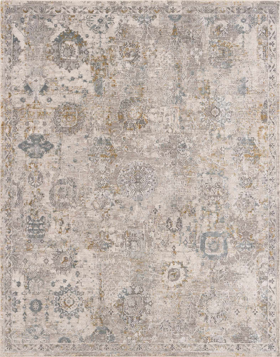 Alroy Traditional Floral Design Brown And Gray Area Rug - The Rug Decor