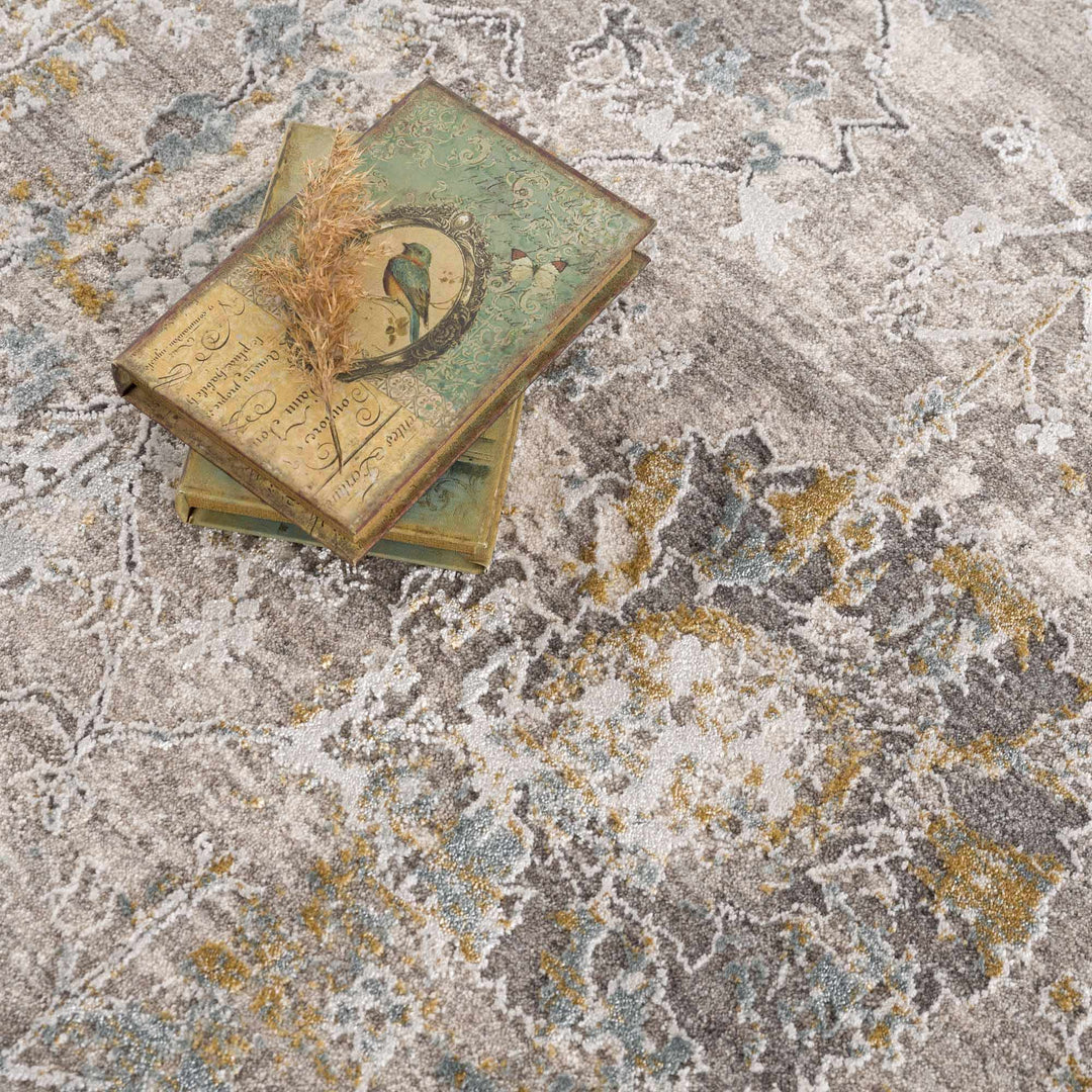 Alroy Traditional Floral Design Brown And Gray Area Rug - The Rug Decor