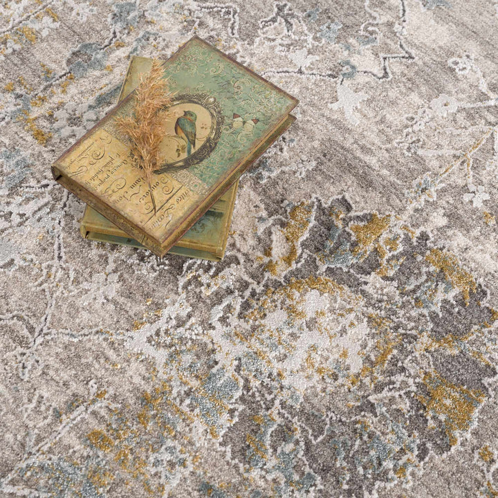 Alroy Traditional Floral Design Brown And Gray Area Rug - The Rug Decor