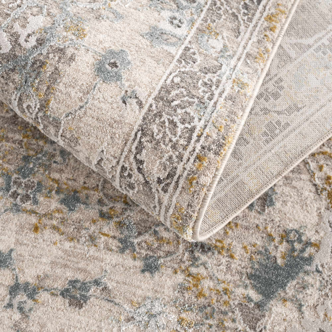 Alroy Traditional Floral Design Brown And Gray Area Rug - The Rug Decor