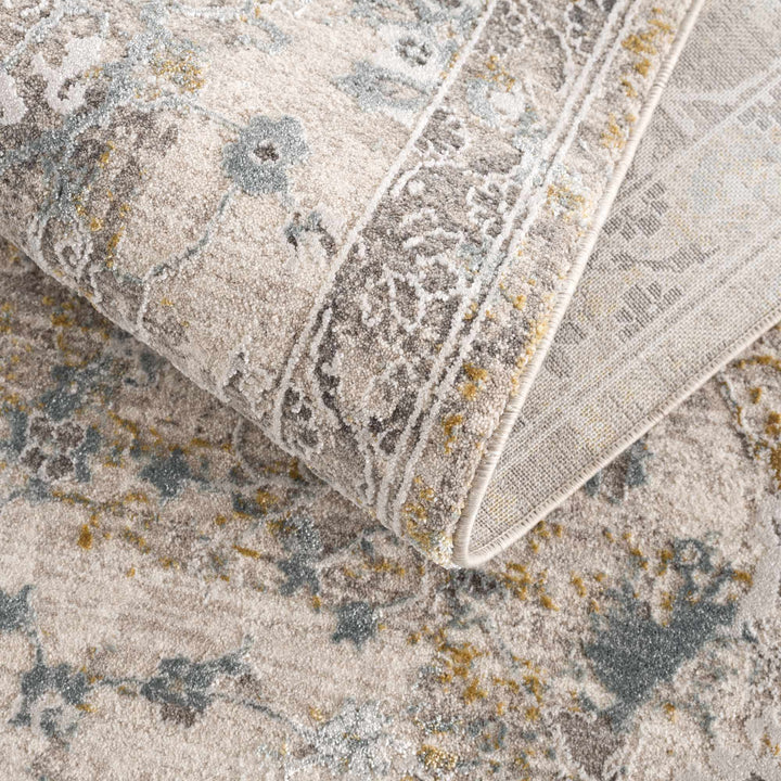 Alroy Traditional Floral Design Brown And Gray Area Rug - The Rug Decor