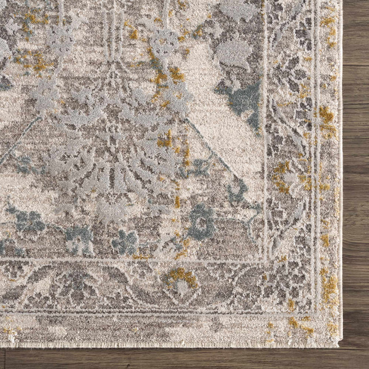 Alroy Traditional Floral Design Brown And Gray Area Rug - The Rug Decor