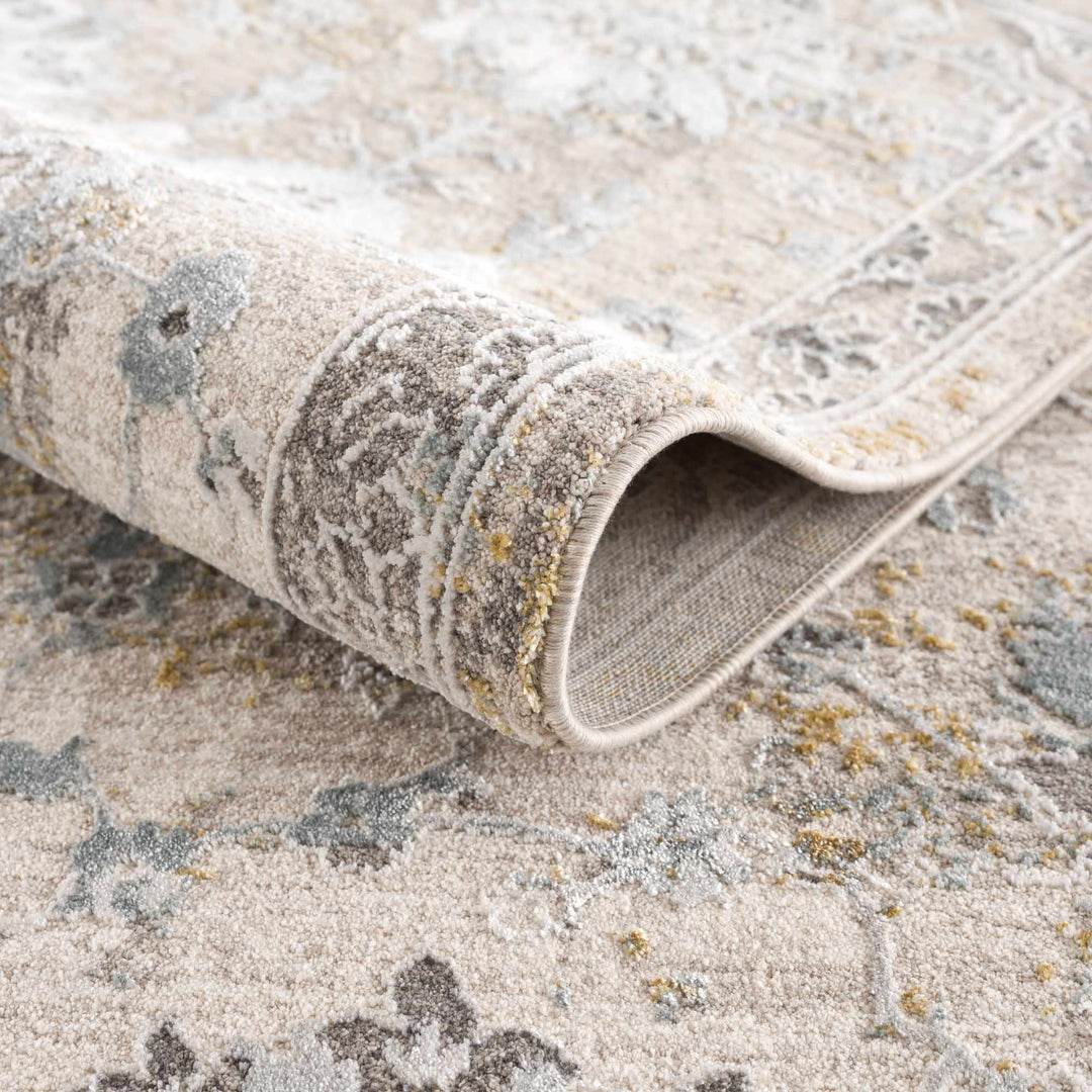Alroy Traditional Floral Design Brown And Gray Area Rug - The Rug Decor