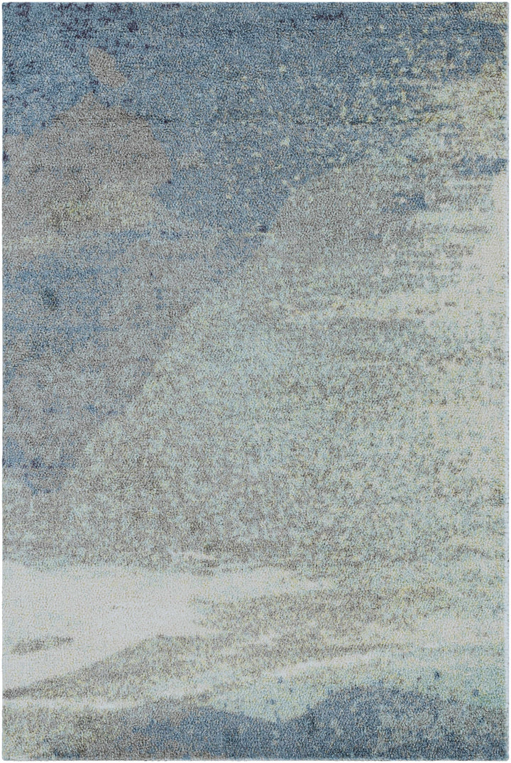Alvaton Modern Abstract Design Blue And Gray Area Rug